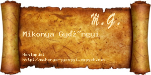 Mikonya Gyöngyi névjegykártya